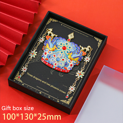 Imperial Chinese Phoenix Crown 3D Metal Fridge Magnet - Mystery Blind Box Collectible Gift.