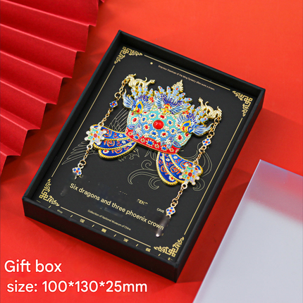 Imperial Chinese Phoenix Crown 3D Metal Fridge Magnet - Mystery Blind Box Collectible Gift.
