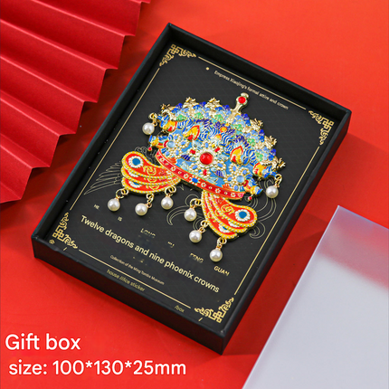 Imperial Chinese Phoenix Crown 3D Metal Fridge Magnet - Mystery Blind Box Collectible Gift.