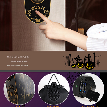 2-Piece White Halloween Animated Eyeball Doorbell - Spooky Light-Up Prop with Scary Sounds for Party & Door Decoration.