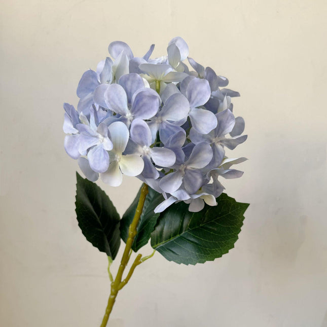 5-Piece Light Blue Premium Lifelike Hydrangea Artificial Flowers- 60cm Long Stem Faux Floral Bouquet for Home, Wedding & Vase Decor.