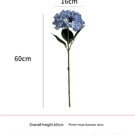 5-Piece Light Blue Premium Lifelike Hydrangea Artificial Flowers- 60cm Long Stem Faux Floral Bouquet for Home, Wedding & Vase Decor.