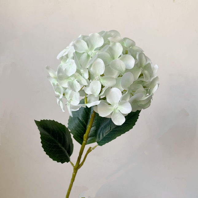 5-Piece Green Premium Lifelike Hydrangea Artificial Flowers- 60cm Long Stem Faux Floral Bouquet for Home, Wedding & Vase Decor.
