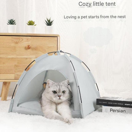 Green Premium Portable Pet Tent Bed with Cooling Mat - Breathable Foldable Outdoor Indoor Cat Dog House Shelter for Summer(Size: L).