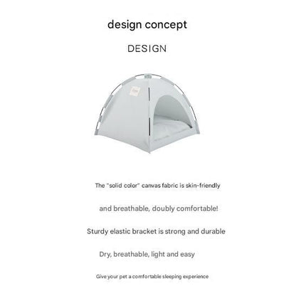 Green Premium Portable Pet Tent Bed with Cooling Mat - Breathable Foldable Outdoor Indoor Cat Dog House Shelter for Summer(Size: L).