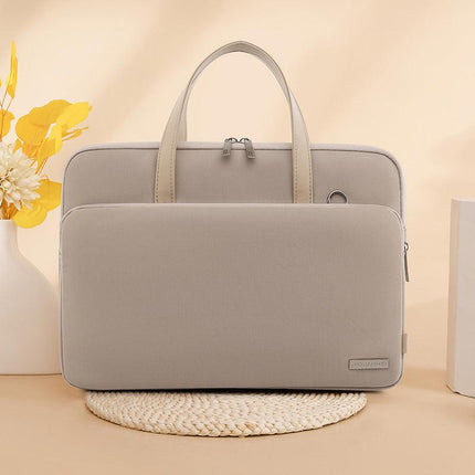 Cream card Chic Padded Laptop Bag for 15.6-Inch Notebooks - Versatile Shoulder Briefcase with Trolley Strap.