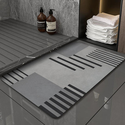 Memory Monologue Modern Absorbent Diatomaceous Earth Bath Mat - Quick Dry, Non-Slip, Soft Bathroom Floor Mat.