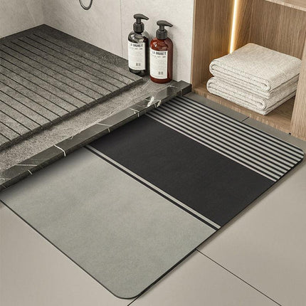 Memory Monologue Modern Absorbent Diatomaceous Earth Bath Mat - Quick Dry, Non-Slip, Soft Bathroom Floor Mat.