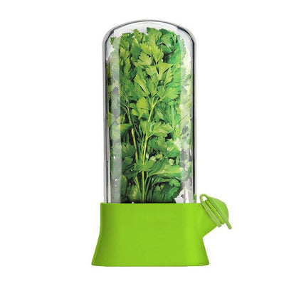 Green Fresh Herb Keeper & Saver - Refrigerator Pod to Extend the Life of Fresh Herbs.
