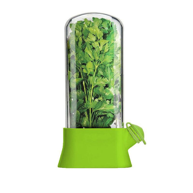 Green Fresh Herb Keeper & Saver - Refrigerator Pod to Extend the Life of Fresh Herbs.