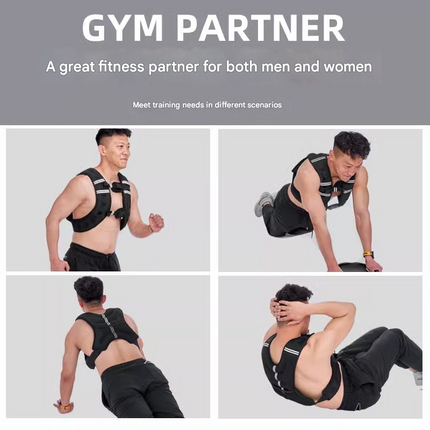 Black Gym Partner Weighted Vest - Adjustable & Reflective for Running, Training & Strength Building(5KG).