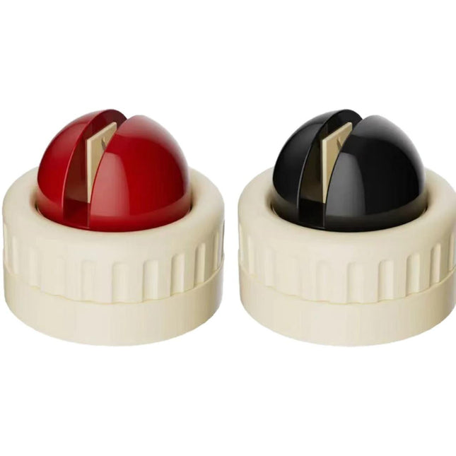 Two red pieces and two black pieces Powerful Suction Kitchen Knife Sharpener - Tungsten Steel Fast Sharpening Tool for Household Knives & Scissors.