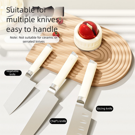 Two red pieces and two black pieces Powerful Suction Kitchen Knife Sharpener - Tungsten Steel Fast Sharpening Tool for Household Knives & Scissors.
