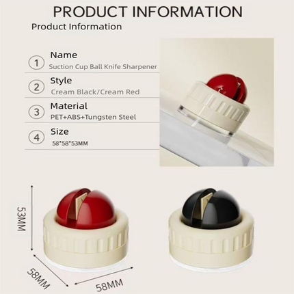 Two red pieces and two black pieces Powerful Suction Kitchen Knife Sharpener - Tungsten Steel Fast Sharpening Tool for Household Knives & Scissors.