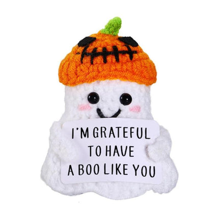 2 PCS White Spooky & Sweet: Handmade Crocheted Ghost Doll - Halloween Party & Home Decor Gift(B).