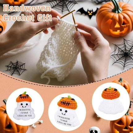 2 PCS White Spooky & Sweet: Handmade Crocheted Ghost Doll - Halloween Party & Home Decor Gift(B).
