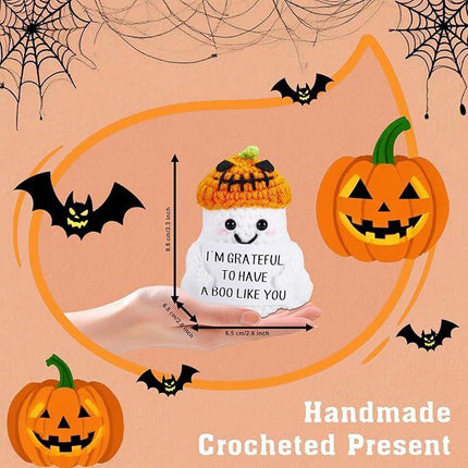 2 PCS White Spooky & Sweet: Handmade Crocheted Ghost Doll - Halloween Party & Home Decor Gift(B).
