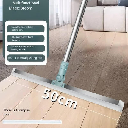 2 PCS Multi-Surface Silicone Squeegee Broom - Extendable & 180 degree Rotatable for Wet/Dry Cleaning(50cm).