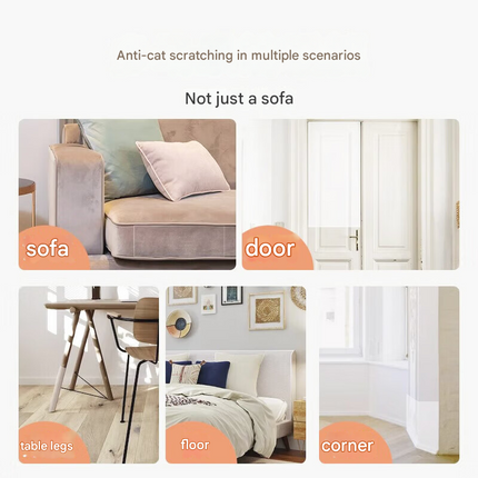 Transparent Cat Scratch Furniture Protector Film - 8 Pack Anti-Scratch Guards for Sofas, Doors, Walls - Self-Adhesive & Non-Toxic Cat Claw Deterrent(430*152mmmm).