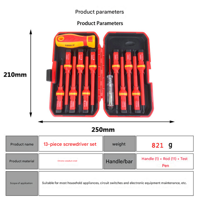 A 24-piece set Black Insulated Screwdriver Set - Multi-Bit Electrician's Tool Kit with Magnetic Tips & Quick-Change Handle.