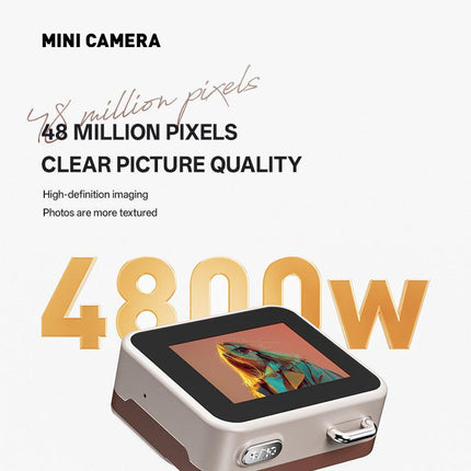 Red Retro Mini Digital Camera Keychain - 48MP Portable Pocket Camcorder with 1080p HD Video.