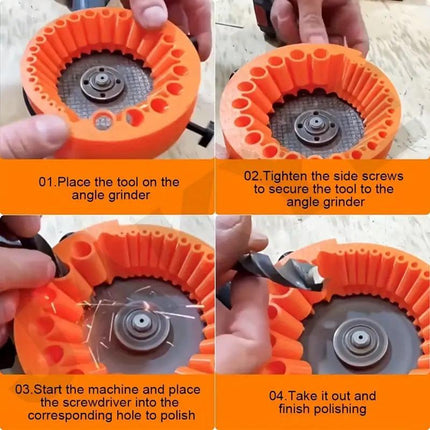 2 PCS Orange Universal Drill Bit Sharpener Attachment - Revive Dull Bits with Your Angle Grinder.