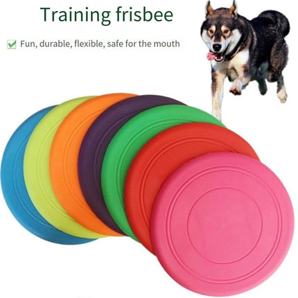 Seven-piece coloured set Soft Flying Disc Dog Toy - Durable & Gentle Rubber Frisbee for Interactive Fetch and Training.