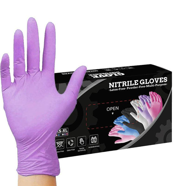 50 Pairs purple Premium Disposable Nitrile Gloves - Powder-Free, Latex-Free & High-Elasticity for Multi-Purpose Use(L).