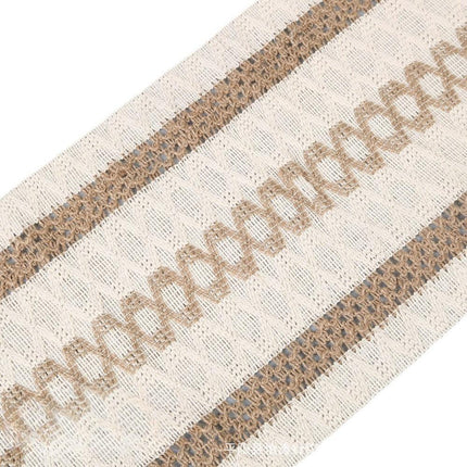 2-PCS Hexagon Bohemian Woven Table Runner with Tassels - Rustic Farmhouse Decor for Dining & Coffee Tables.