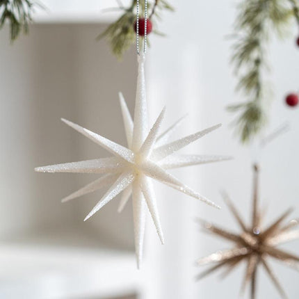 5-PCS Transparent New Christmas Ornament - Starburst Hanging Decor for Tree and Holiday Display.