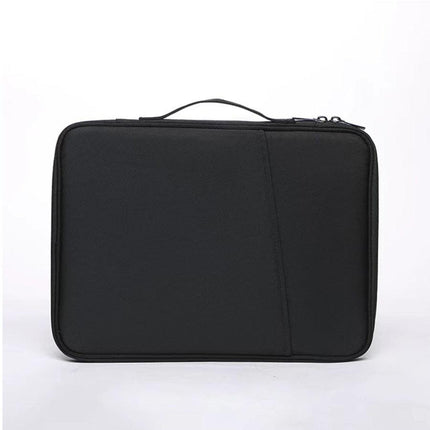 Black 360° Protective Laptop & Tablet Sleeve with Accessory Organizer - Water-Repellent Carrying Case.