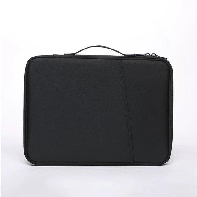 Black 360° Protective Laptop & Tablet Sleeve with Accessory Organizer - Water-Repellent Carrying Case.