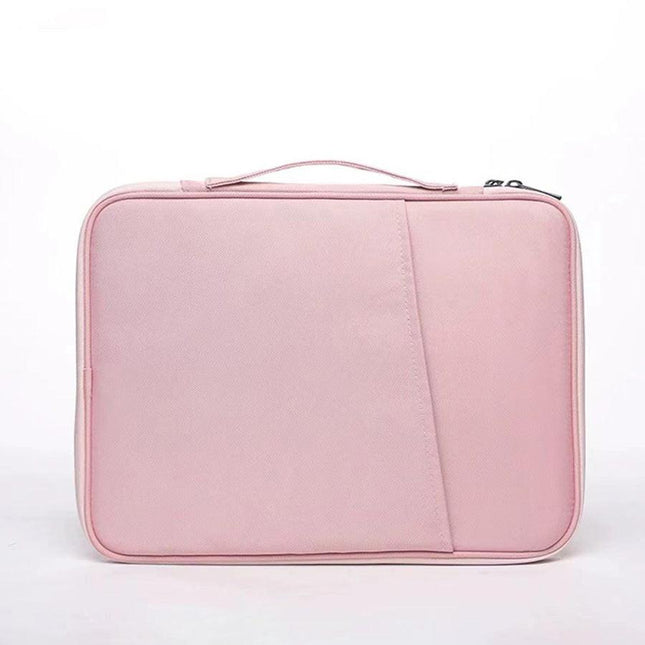 Pink 360° Protective Laptop & Tablet Sleeve with Accessory Organizer - Water-Repellent Carrying Case.