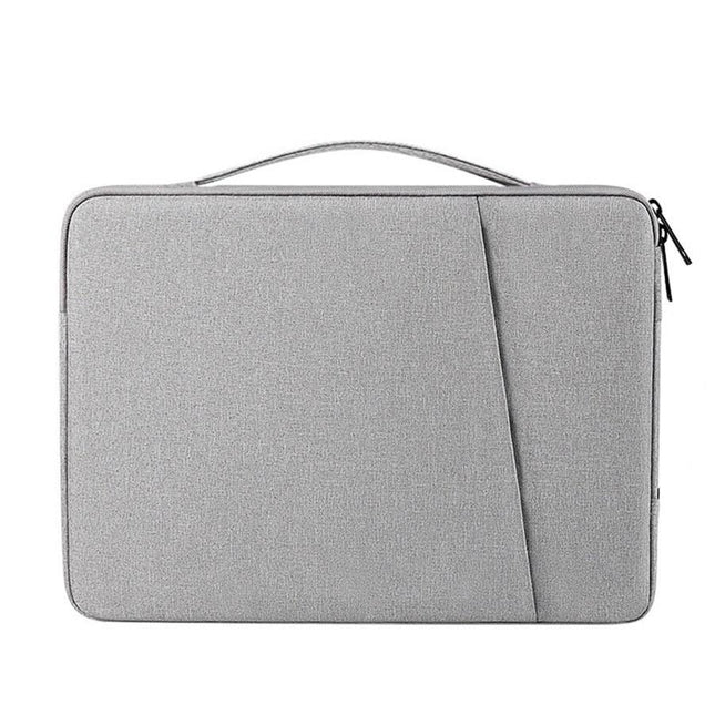 Grey 360° Protective Laptop & Tablet Sleeve with Accessory Organizer - Water-Repellent Carrying Case.