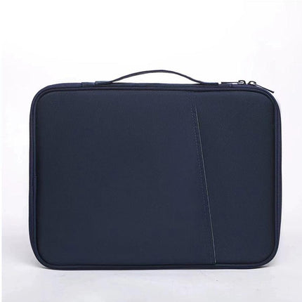 Navy blue 360° Protective Laptop & Tablet Sleeve with Accessory Organizer - Water-Repellent Carrying Case.