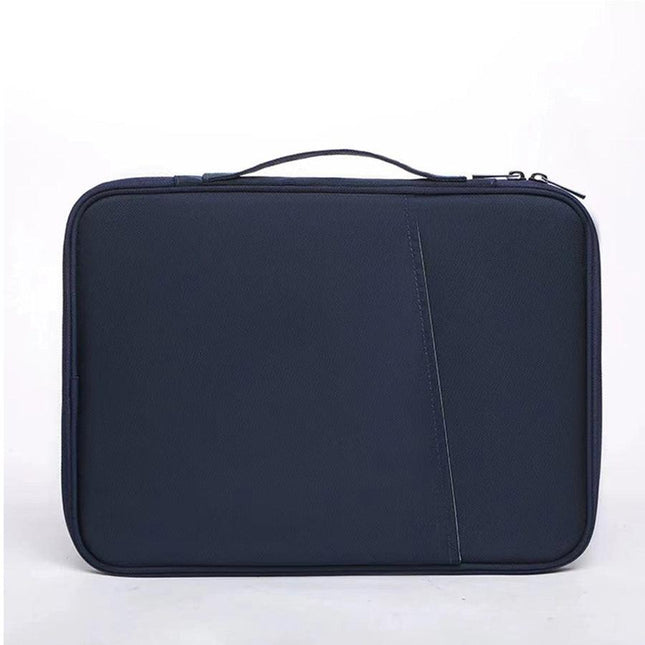 Navy blue 360° Protective Laptop & Tablet Sleeve with Accessory Organizer - Water-Repellent Carrying Case.