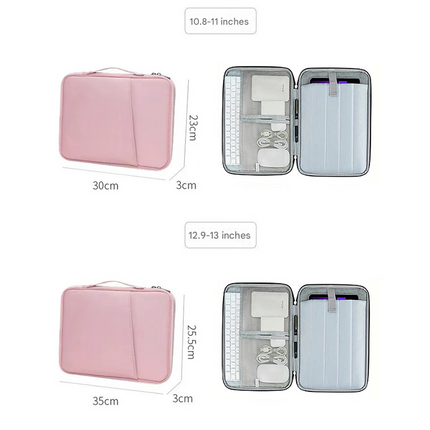 Green 360° Protective Laptop & Tablet Sleeve with Accessory Organizer - Water-Repellent Carrying Case.