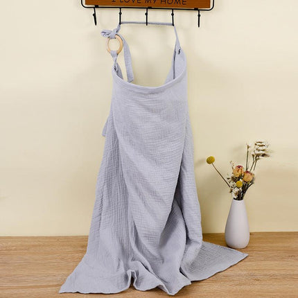 Grayish blue Soft Muslin Cotton Nursing Cover - Breathable Breastfeeding Apron for Privacy.