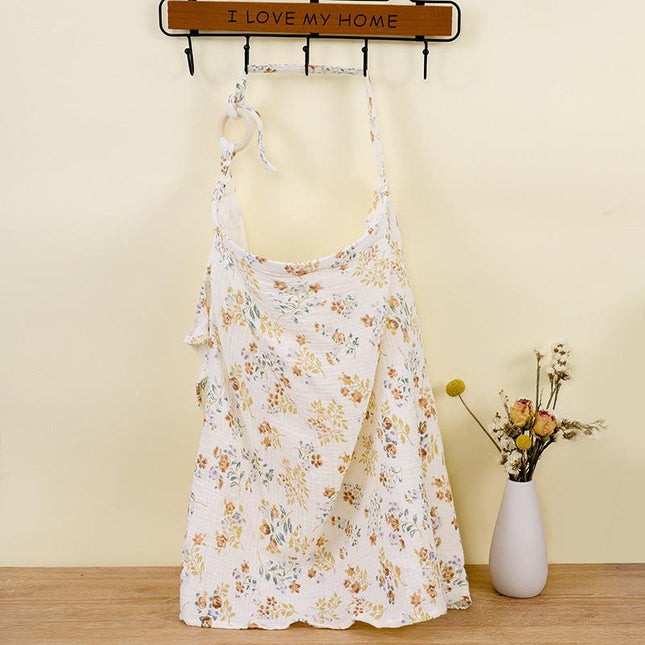 Flowers in full bloom Soft Muslin Cotton Nursing Cover - Breathable Breastfeeding Apron for Privacy.