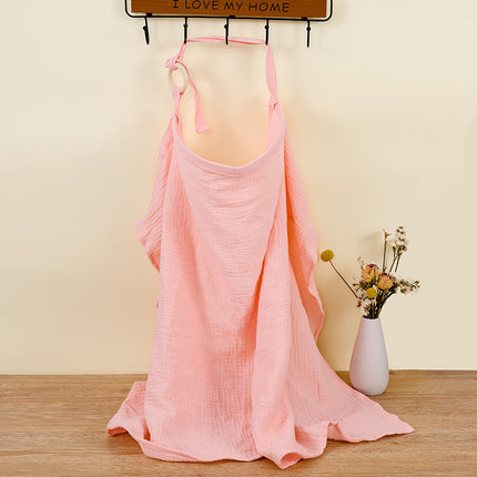 Pink Soft Muslin Cotton Nursing Cover - Breathable Breastfeeding Apron for Privacy.