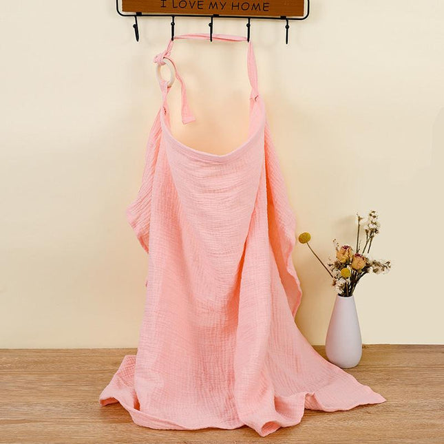 Pink Soft Muslin Cotton Nursing Cover - Breathable Breastfeeding Apron for Privacy.