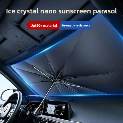 Snow Girl Foldable Car Windshield Sun Shade Umbrella - Ultimate UV & Heat Blocker for Interior Protection.