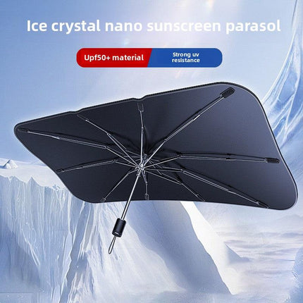 Snow Girl Foldable Car Windshield Sun Shade Umbrella - Ultimate UV & Heat Blocker for Interior Protection.