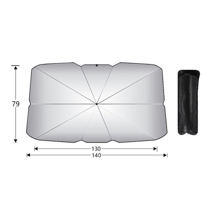 Large size Foldable Car Windshield Sun Shade Umbrella - Ultimate UV & Heat Blocker for Interior Protection.