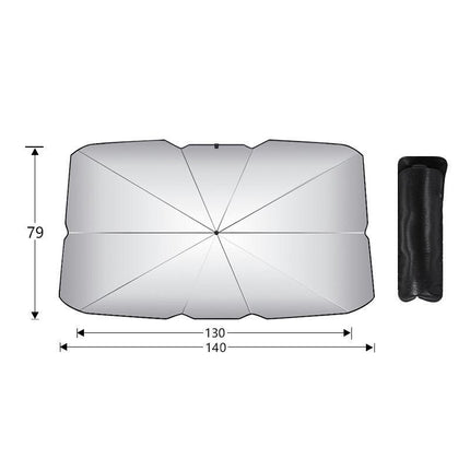 Large size Foldable Car Windshield Sun Shade Umbrella - Ultimate UV & Heat Blocker for Interior Protection.