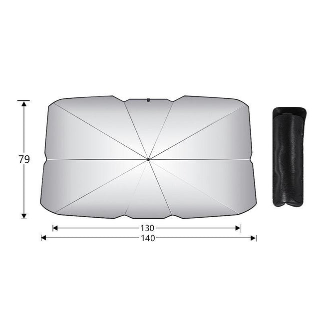 Large size Foldable Car Windshield Sun Shade Umbrella - Ultimate UV & Heat Blocker for Interior Protection.
