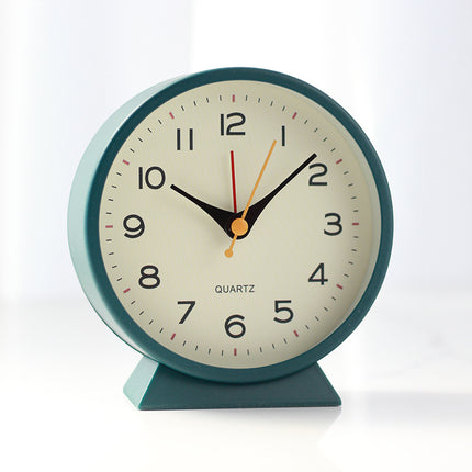 Dark green Minimalist Silent Alarm Clock with Night Light - Non-Ticking Analogue Bedside & Desk Clock.