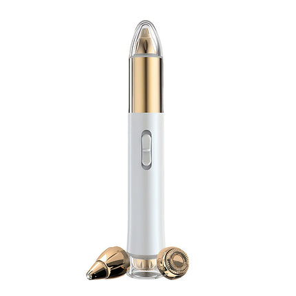 2-in-1 Electric Hair Remover for Women - Eyebrow Trimmer & Facial/Body Shaver with LED Light, USB-C Rechargeable(white).