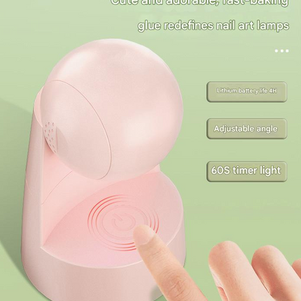 Two Mini Portable UV/LED Nail Lamp - Fast Curing, Adjustable Angle, 60s Timer, USB Rechargeable(white).