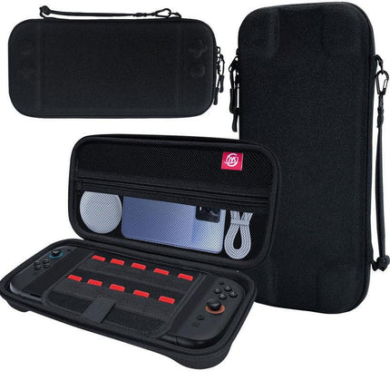 Portable Hard Shell Travel Case for Nintendo Switch/Switch Lite/OLED - Game Card Slots & Accessory Pocket(black).